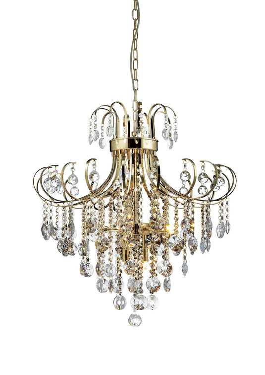 Diyas IL32056 Rosina Pendant 7 Light French Gold/Crystal - 38505