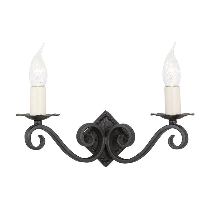 Elstead Lighting RY2A-BLACK Rectory 2 Light Wall Light Style A