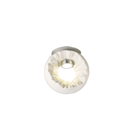 Diyas IL80061 Salvio Ceramic Ceiling Round Sculpture 1 x 3W LED Chrome/White, Cut Out: 60mm, 3yrs Warranty - 38575