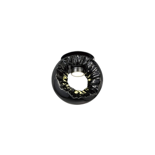 Diyas IL80062 Salvio Ceramic Ceiling Round Sculpture 1 x 3W LED Chrome/Black, Cut Out: 60mm, 3yrs Warranty - 38576