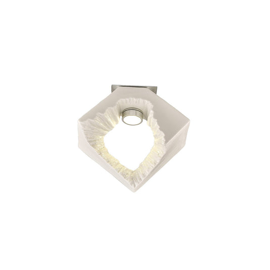 Diyas IL80063 Salvio Ceramic Ceiling Square Sculpture 1 x 3W LED Chrome/White, Cut Out: 60mm, 3yrs Warranty - 38577
