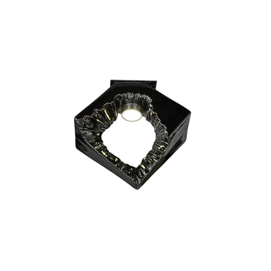 Diyas IL80064 Salvio Ceramic Ceiling Square Sculpture 1 x 3W LED Chrome/Black, Cut Out: 60mm, 3yrs Warranty - 38578