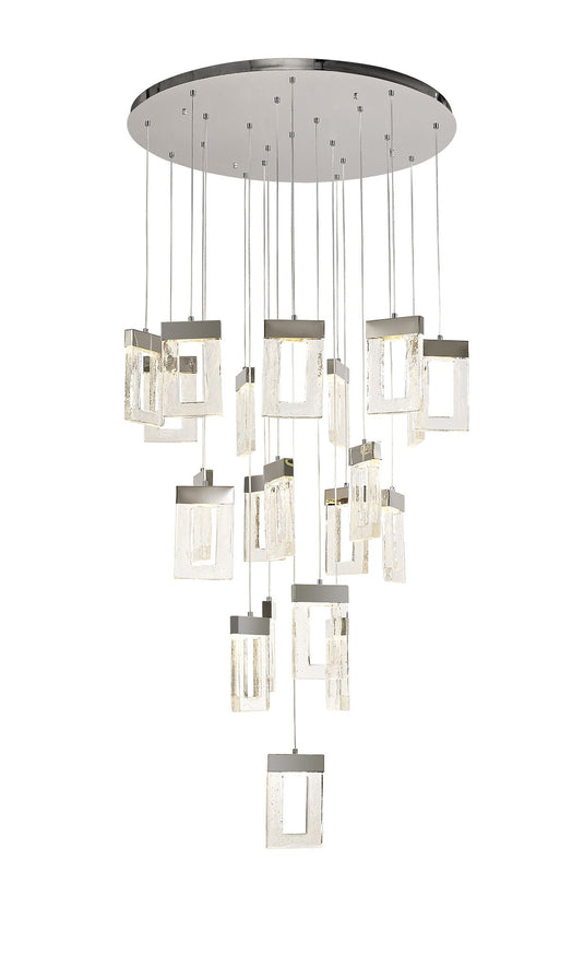 C-Lighting Sargas Pendant 5m, 21 x 4.5W LED, 3000K, 3360lm, Polished Chrome, 3yrs Warranty Item Weight: 25.8kg - 29293