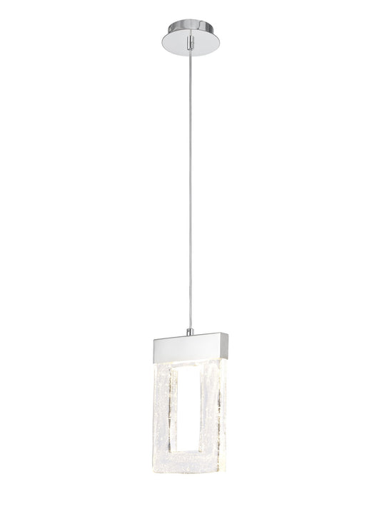 C-Lighting Sargas Pendant 2m, 1 x 4.5W LED, 3000K, 148lm, Polished Chrome, 3yrs Warranty - 33257