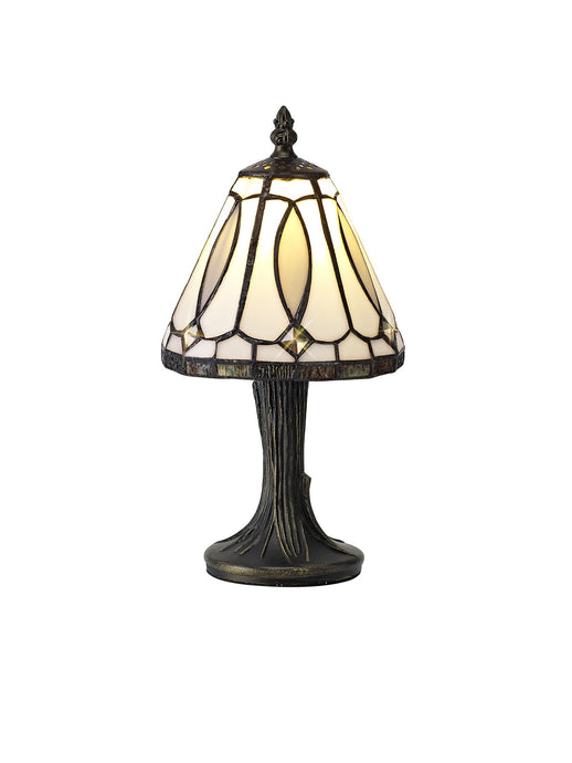 C-Lighting Sarre Tiffany Table Lamp, 1 x E14, White/Grey/Clear Crystal Shade - 28807