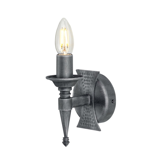 Elstead Lighting SAX1-BLK-SIL Saxon 1 Light Wall Light - Black/silver