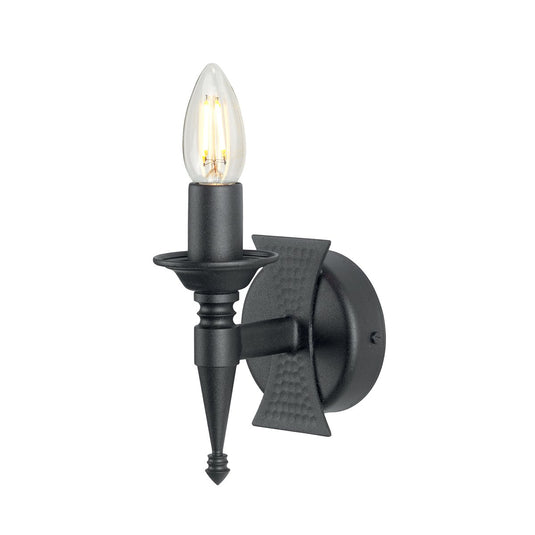 Elstead Lighting SAX1-BLK Saxon 1 Light Wall Light - Black