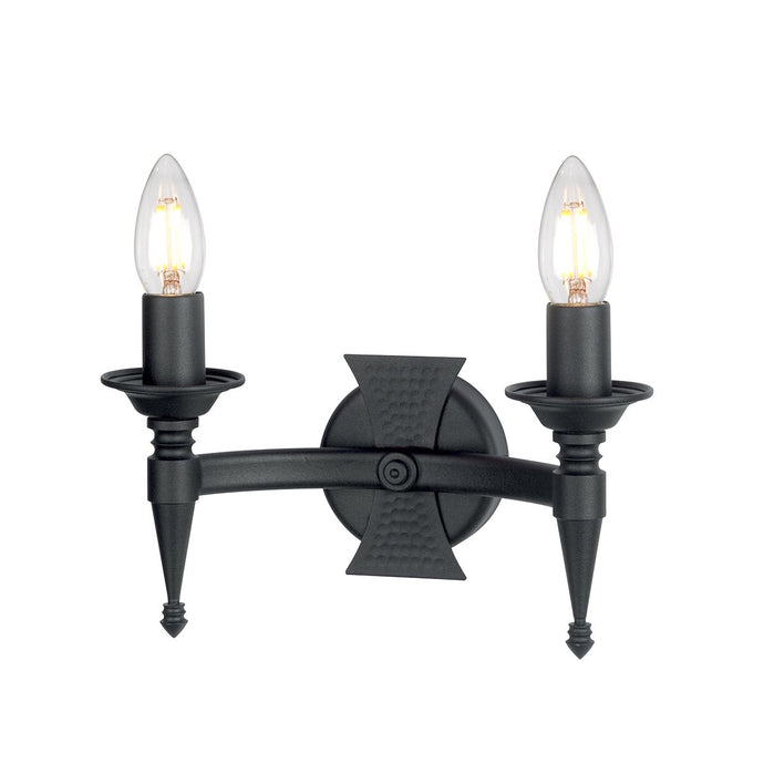 Elstead Lighting SAX2-BLK Saxon 2 Light Wall Light - Black
