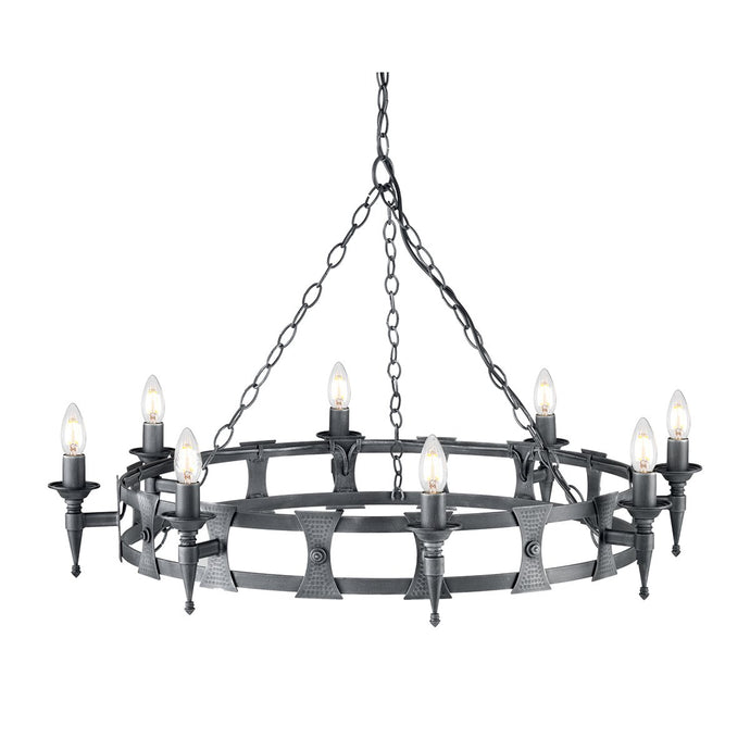 Elstead Lighting SAX8-BLK-SIL Saxon 8 Light Chandelier - Black/Silver