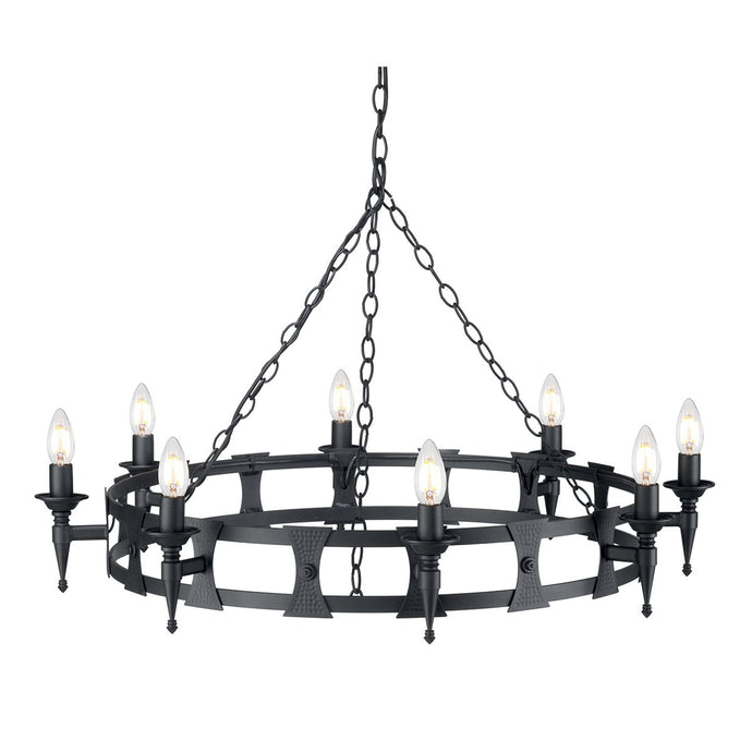 Elstead Lighting SAX8-BLK Saxon 8 Light Chandelier - Black