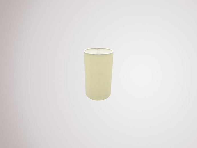 Deco D0309 Serena Round Cylinder, 120 x 200mm Faux Silk Fabric Shade, Ivory Pearl/White Laminate