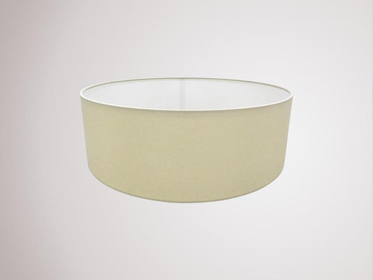 Deco D0310 Serena Round Cylinder, 450 x 150mm Faux Silk Fabric Shade, Ivory Pearl/White Laminate