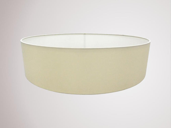 Deco D0311 Serena Round Cylinder, 600 x 150mm Faux Silk Fabric Shade, Ivory Pearl/White Laminate
