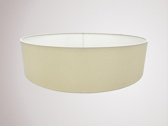 Deco D0311 Serena Round Cylinder, 600 x 150mm Faux Silk Fabric Shade, Ivory Pearl/White Laminate