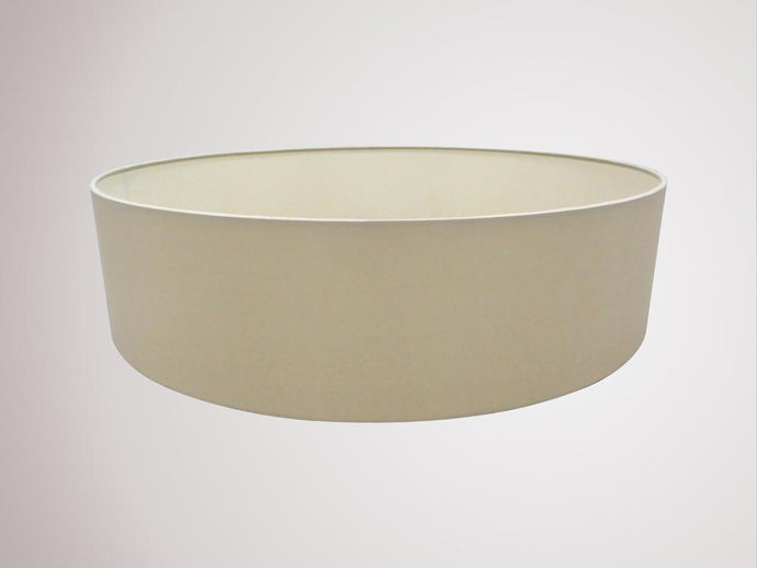 Deco D0314 Serena Round Cylinder, 600 x 150mm Dual Faux Silk Fabric Shade, Nude Beige/Moonlight