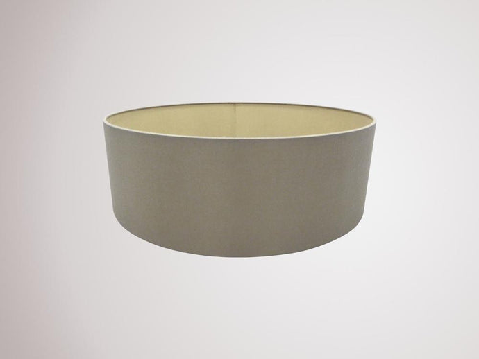 Deco D0316 Serena Round Cylinder, 450 x 150mm Dual Faux Silk Fabric Shade, Taupe/Halo Gold