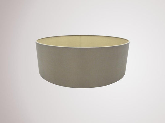 Deco D0316 Serena Round Cylinder, 450 x 150mm Dual Faux Silk Fabric Shade, Taupe/Halo Gold
