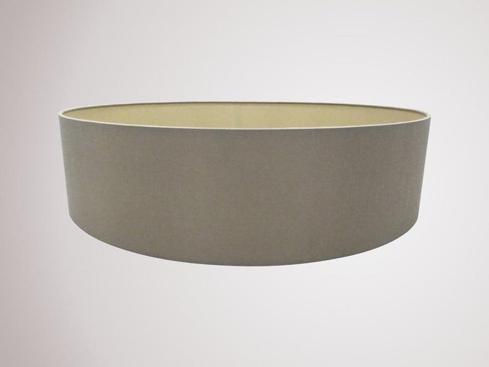 Deco D0317 Serena Round Cylinder, 600 x 150mm Dual Faux Silk Fabric Shade, Taupe/Halo Gold