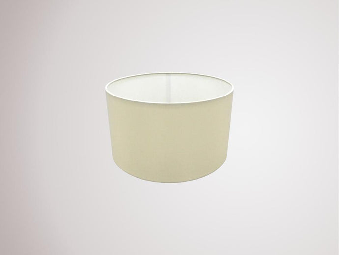 Deco D0273 Sigma Round Cylinder, 300 x 170mm Faux Silk Fabric Shade, Ivory Pearl/White Laminate