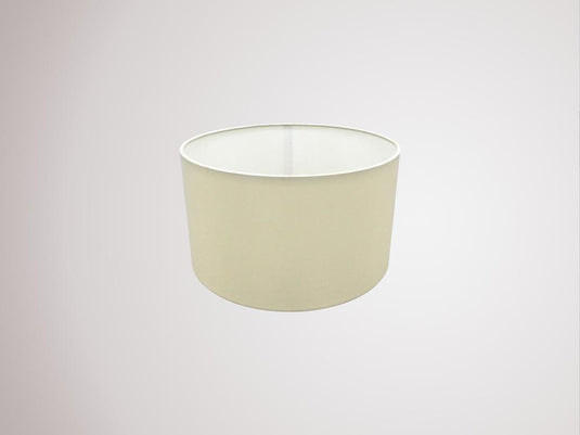 Deco D0273 Sigma Round Cylinder, 300 x 170mm Faux Silk Fabric Shade, Ivory Pearl/White Laminate