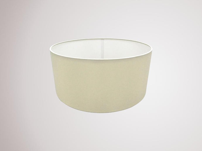 Deco D0274 Sigma Round Cylinder, 400 x 180mm Faux Silk Fabric Shade, Ivory Pearl/White Laminate