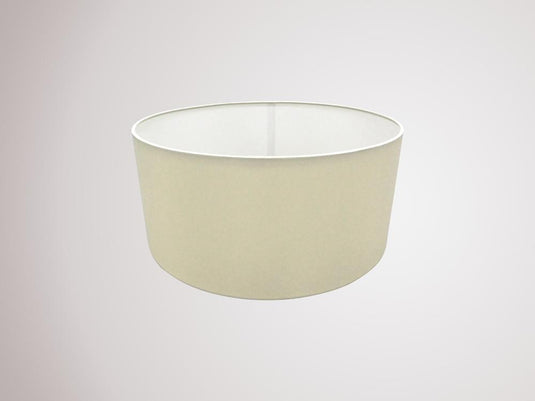 Deco D0274 Sigma Round Cylinder, 400 x 180mm Faux Silk Fabric Shade, Ivory Pearl/White Laminate