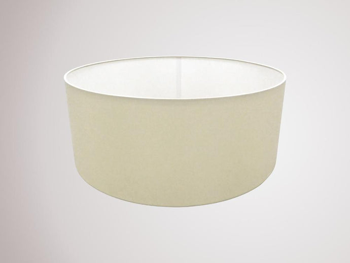 Deco D0275 Sigma Round Cylinder, 500 x 200mm Faux Silk Fabric Shade, Ivory Pearl/White Laminate