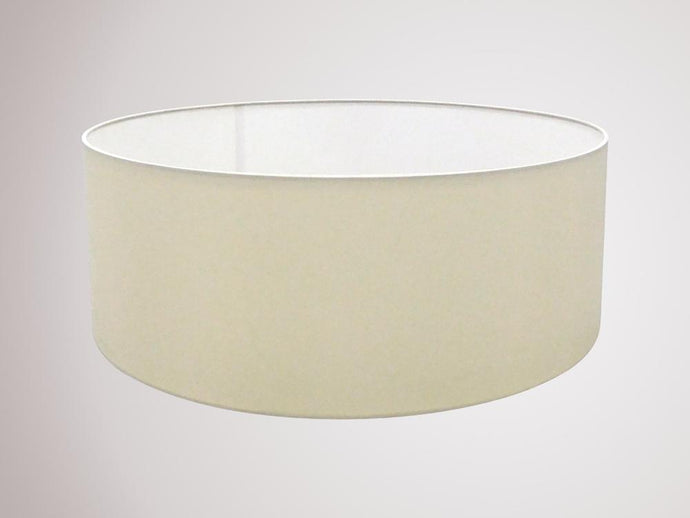 Deco D0276 Sigma Round Cylinder, 600 x 220mm Faux Silk Fabric Shade, Ivory Pearl/White Laminate