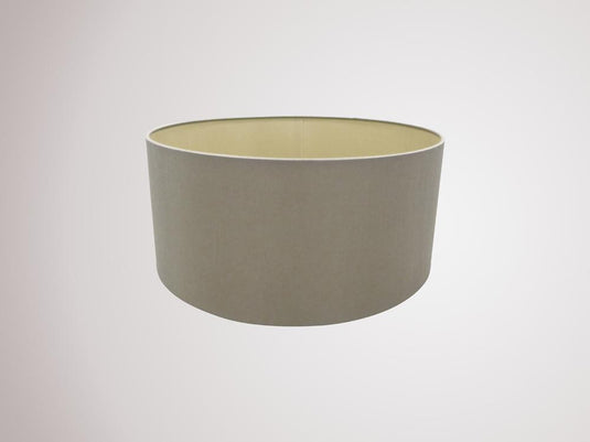 Deco D0282 Sigma Round Cylinder, 400 x 180mm Dual Faux Silk Fabric Shade, Taupe/Halo Gold