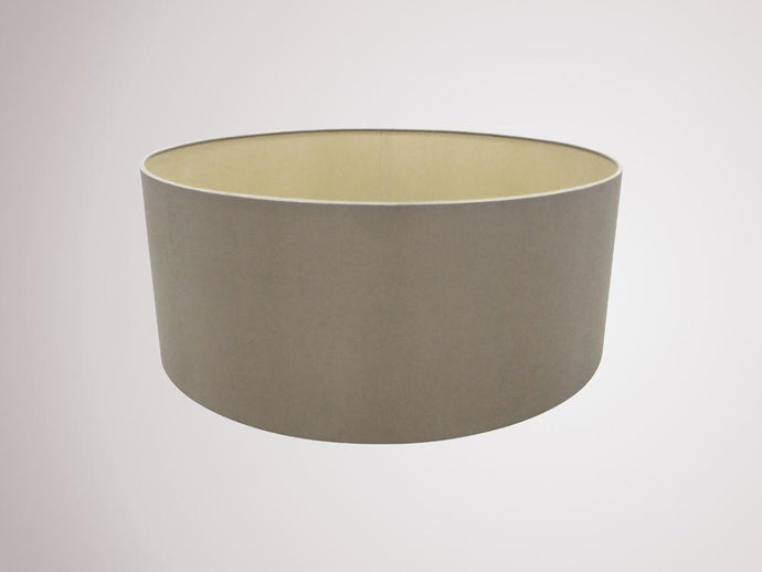Deco D0283 Sigma Round Cylinder, 500 x 200mm Dual Faux Silk Fabric Shade, Taupe/Halo Gold