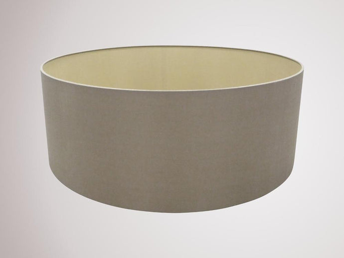 Deco D0284 Sigma Round Cylinder, 600 x 220mm Dual Faux Silk Fabric Shade, Taupe/Halo Gold