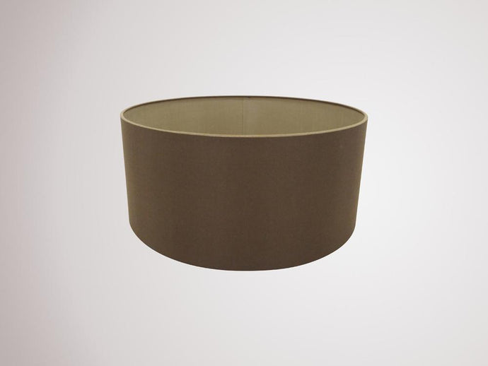 Deco D0286 Sigma Round Cylinder, 400 x 180mm Dual Faux Silk Fabric Shade, Raw Cocoa/Grecian Bronze