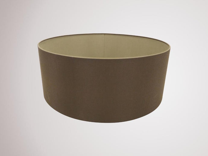 Deco D0287 Sigma Round Cylinder, 500 x 200mm Dual Faux Silk Fabric Shade, Raw Cocoa/Grecian Bronze