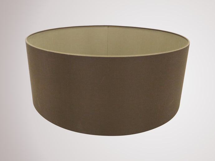 Deco D0288 Sigma Round Cylinder, 600 x 220mm Dual Faux Silk Fabric Shade, Raw Cocoa/Grecian Bronze