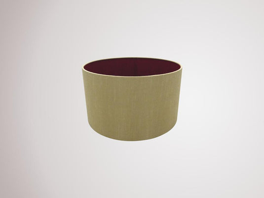 Deco D0293 Sigma Round Cylinder, 300 x 170mm Dual Faux Silk Fabric Shade, Antique Gold/Ruby