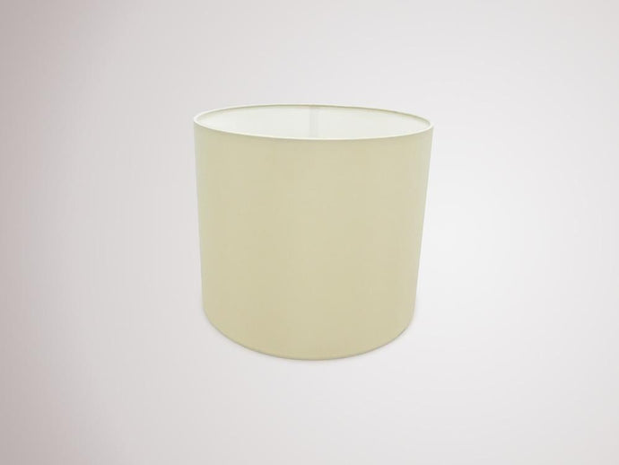 Deco D0422 Sigma Round Cylinder, 300mm x 250mm Faux Silk Fabric Shade, Ivory Pearl/White Laminate