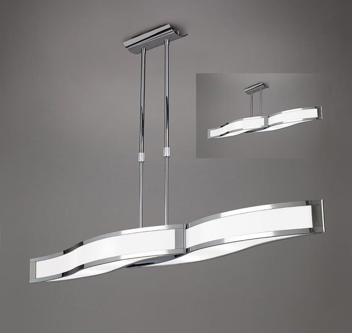 Mantra M0666 Sintesys Telescopic Semi Flush Convertible E27 4 Light E27, Polished Chrome/White Acrylic