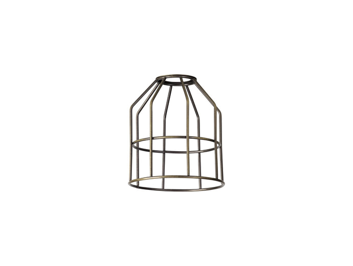 C-Lighting Snave Cylinder 14cm Wire Cage Shade, Antique Brass - 33067