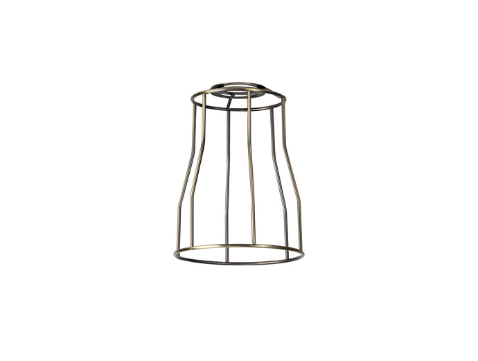 C-Lighting Snave Tall Round 14cm Wire Cage Shade With Angled Sides, Antique Brass - 33076