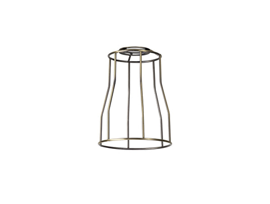 C-Lighting Snave Tall Round 14cm Wire Cage Shade With Angled Sides, Antique Brass - 33076