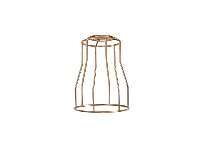 C-Lighting Snave Tall Round 14cm Wire Cage Shade With Angled Sides, Brushed Rose Gold - 33078