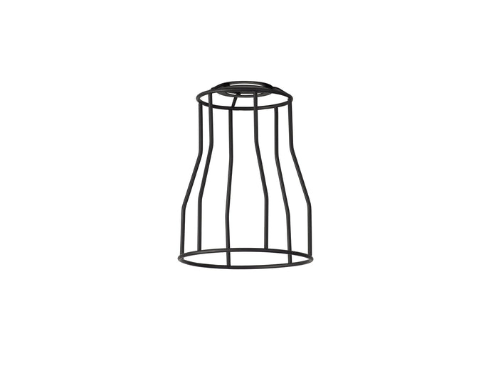 C-Lighting Snave Tall Round 14cm Wire Cage Shade With Angled Sides, Black - 33083