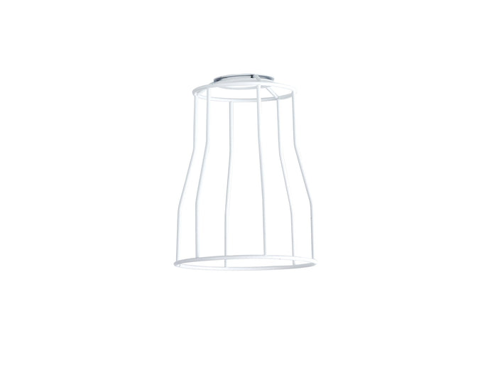C-Lighting Snave Tall Round 14cm Wire Cage Shade With Angled Sides, White - 33084