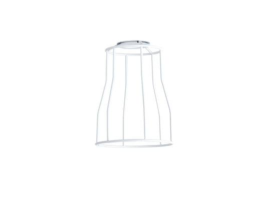 C-Lighting Snave Tall Round 14cm Wire Cage Shade With Angled Sides, White - 33084