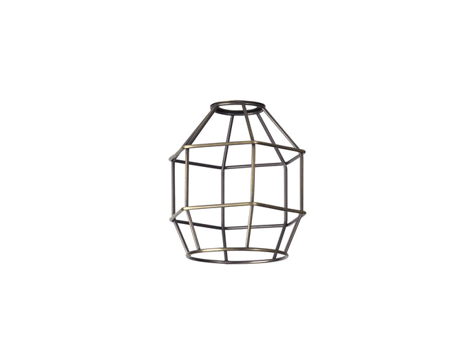 C-Lighting Snave Hexagon 14cm Wire Cage Shade, Antique Brass - 33085
