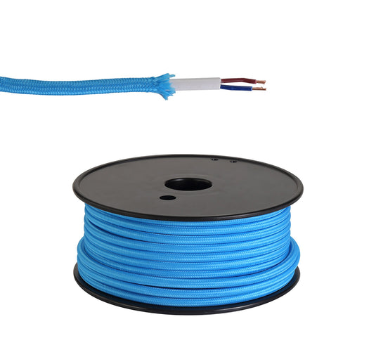 C-Lighting Snave 25m Roll Blue Braided 2 Core 0.75mm Cable VDE Approved - 33126