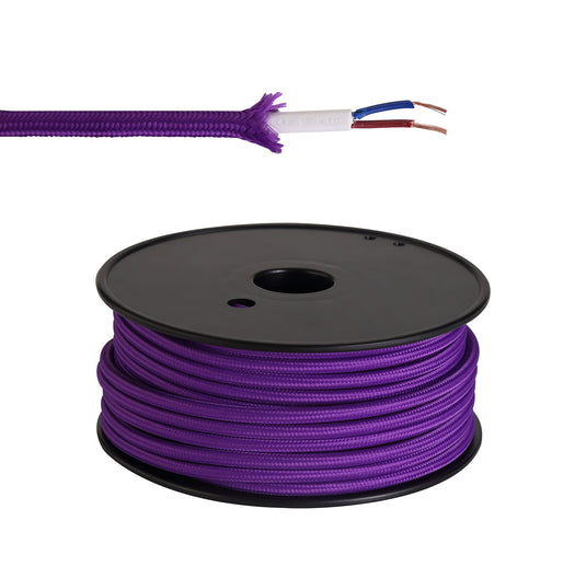 C-Lighting Snave 25m Roll Purple Braided 2 Core 0.75mm Cable VDE Approved - 33128