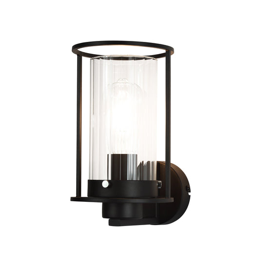 C-Lighting Snodland Wall Light, 1 Light E27, Black/Clear Glass - 29054