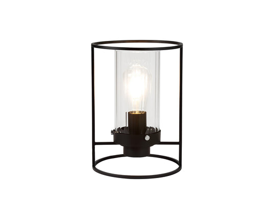 C-Lighting Snodland Table Lamp, 1 Light E27, Black/Clear Glass - 29055
