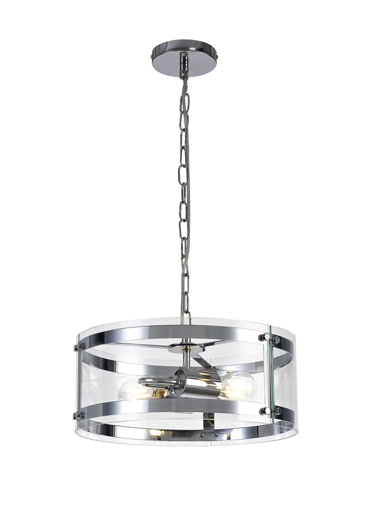 C-Lighting Somerhill Pendant, 2 Light E27, Polished Chrome - 28703
